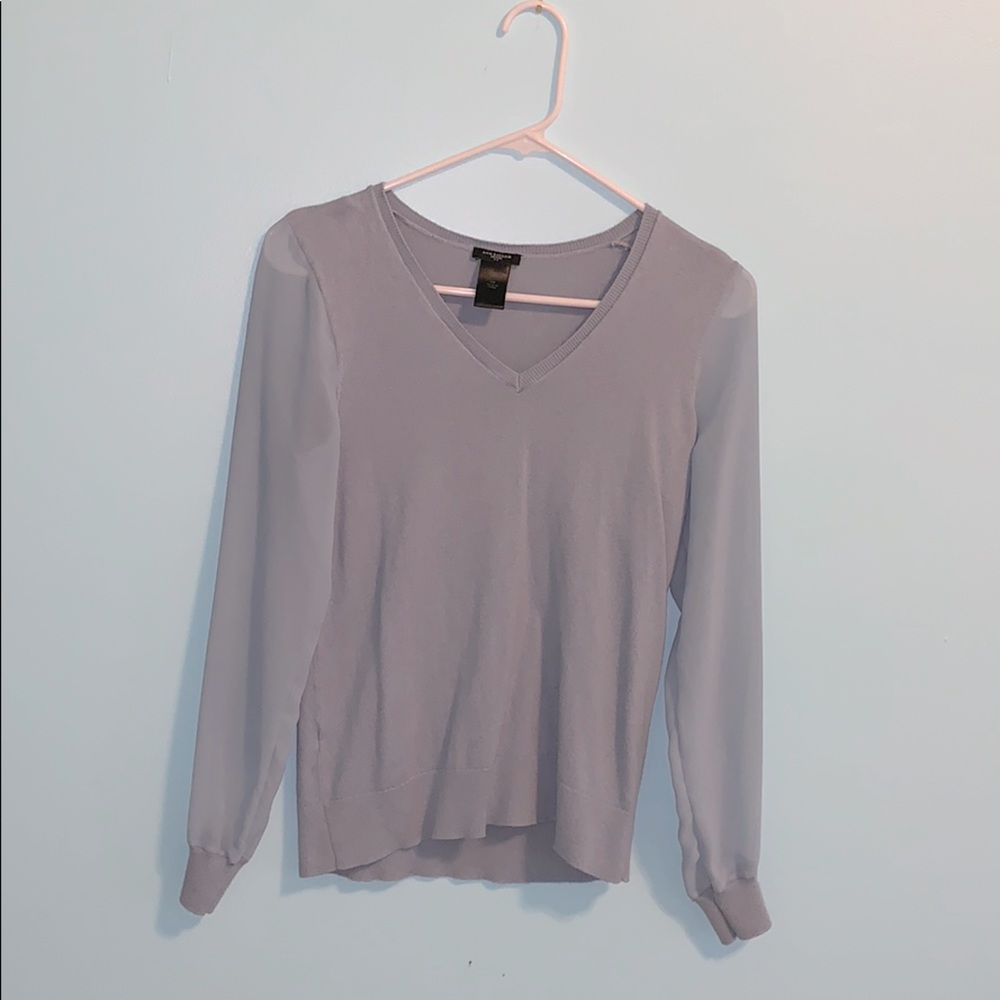 Petite Small light blue V-neck sweater